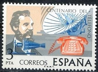 z vendido España 1976 2311 Sello ** Centenario del Telefono Graham Bell Timbre Espagne Spain Spagna Espana Spanje Spanien 